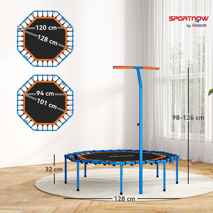 Fitness Trampoline with Adjustable Handle, Steel, Indoor Use