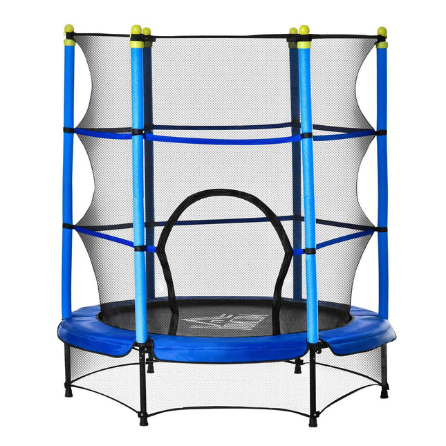 Fitness trampoline for children with safety net, Ø140 cm, 45 kg Limit