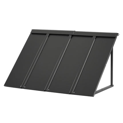 Fixed Metal Door Awning 44x24 In, Steel Frame Canopy