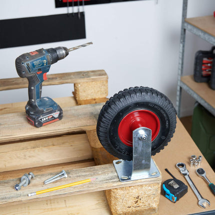 Fixed Pneumatic Wheel Load Castor with Steel Plate
