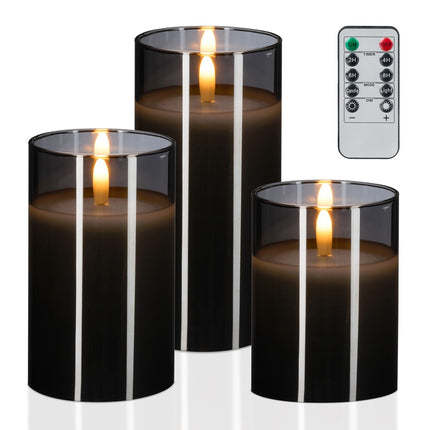 Flameless LED Candles Set with Remote, Real Wax