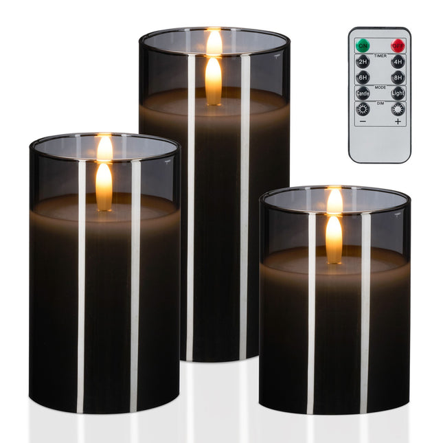 Flameless LED Candles Set with Remote, Real Wax