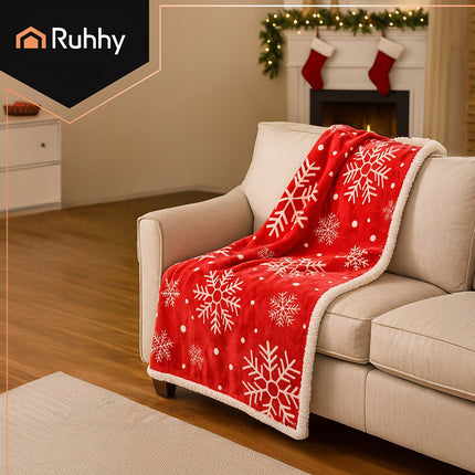 Flannel Christmas Blanket, Double-Sided, 130x170 cm