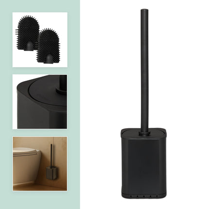 Flat Toilet Brush with Wall-Mounted Holder