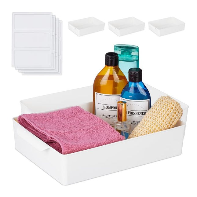 Flat storage box in a set of 4