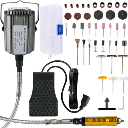 Flex Shaft Grinder 780W, Foot Pedal, 131-Piece Kit