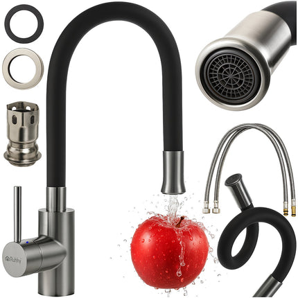Flexible Spout Kitchen Faucet - Stainless Steel