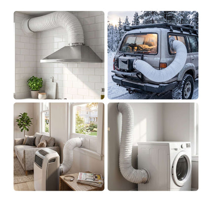 Flexible White Vent Hose, 5m - 75mm Diameter