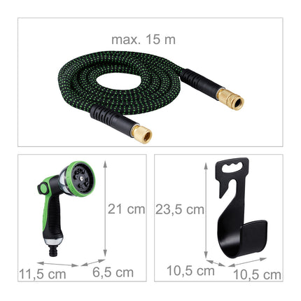 Flexible garden hose with hand shower