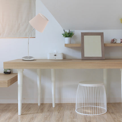 Flexible table lamp with fabric shade