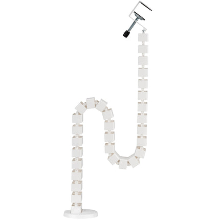 Flexible vertical cable channel for sit/stand desks White