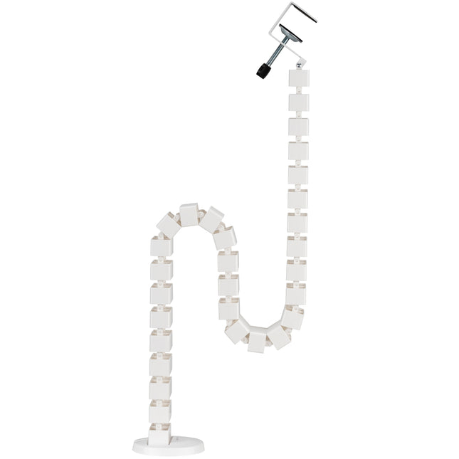 Flexible vertical cable channel for sit/stand desks White