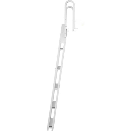 Flip-Up Dock Ladder, 5-Step Aluminum, 350 lb, Non-Slip