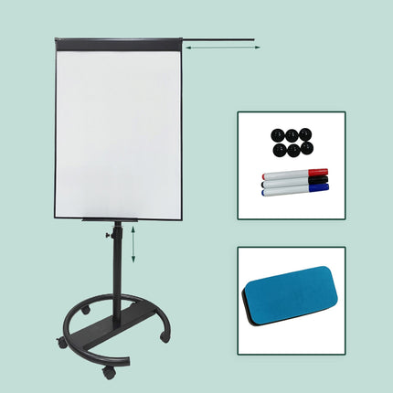 Flipchart Whiteboard, Magnetic, 100x70 cm, Mobile Stand