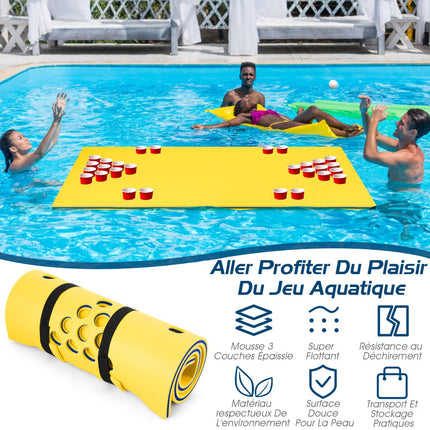 Floating Beer Pong Table, 5.5 ft XPE Pad, Yellow