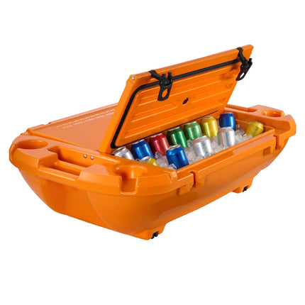 Floating Cooler 40 Qt, Tow Rope, Dry Storage, Orange