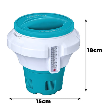 Floating Pool Chlorine Dispenser with Protective Glove, Fits 7.6 cm Tablets