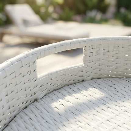 Floating Pool Tray – White, 60 cm, PE Rattan