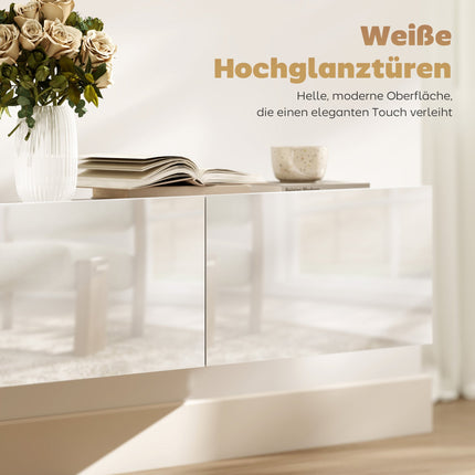 Floating TV Cabinet, Wall-Mount, 3 Drawers, 180 cm, White