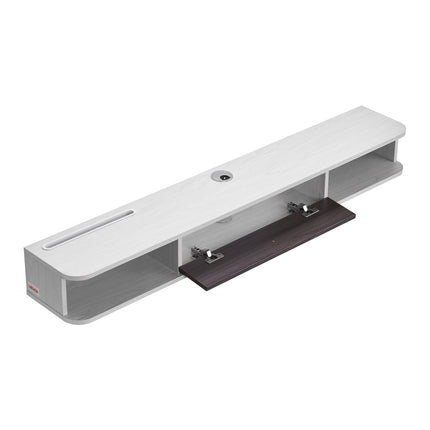 Floating TV Stand, 55 Inch Wall Mount Cabinet, White