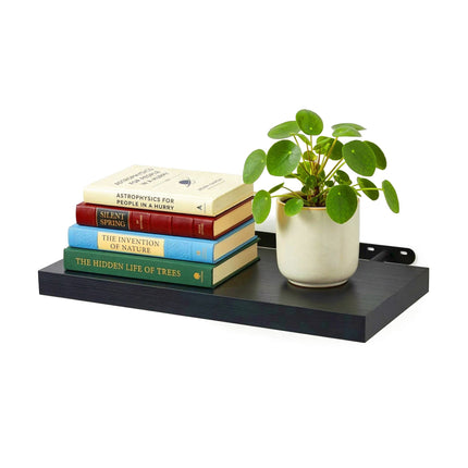 Floating Wall Shelf With Metal Bracket, Wall-Mounted