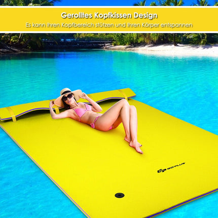 Floating Water Mat – 270x180x3.5cm, Yellow/Blue