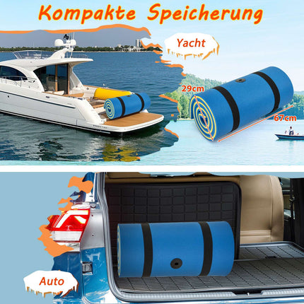 Floating Water Mat, Durable XPE Foam, 213x67 cm, Blue