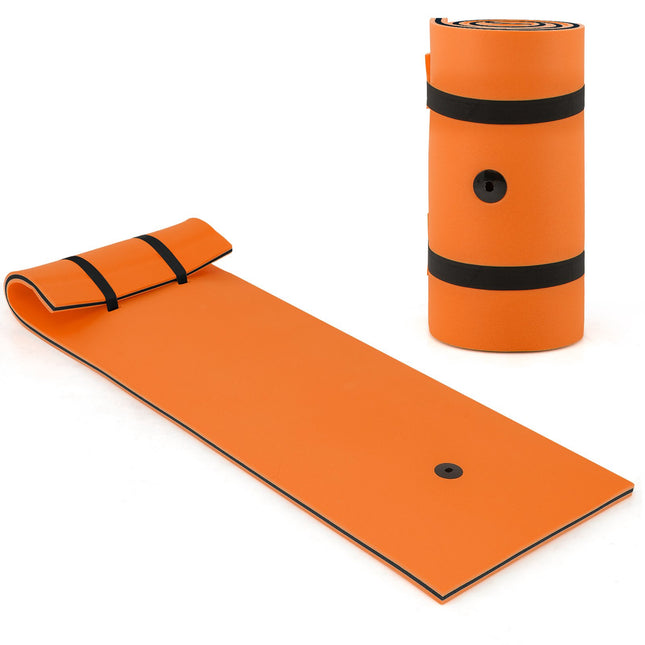Floating Water Pad, 3-Layer XPE Foam, 83 x 26 in, Orange