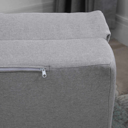 Adjustable folding floor chair and bed, linen gray pillow