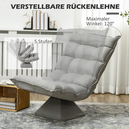 Adjustable floor chair, light gray meditation sofa