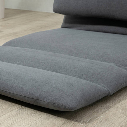 Adjustable floor chair, folding and collapsible, dark gray