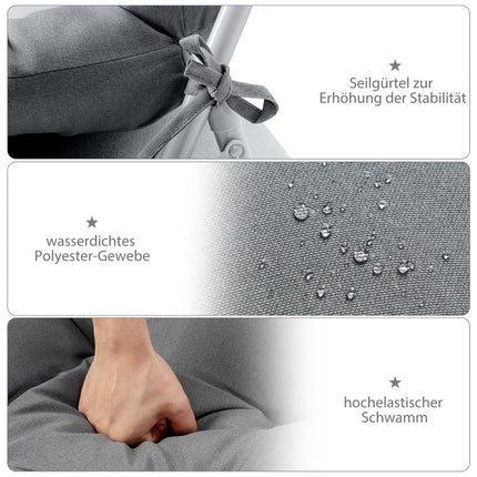 Floor Chair Cushion Set, 4 Pack, Adjustable Backrest, Gray