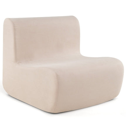 Floor Chair with Backrest, Soft Velvet, Ergonomic Support