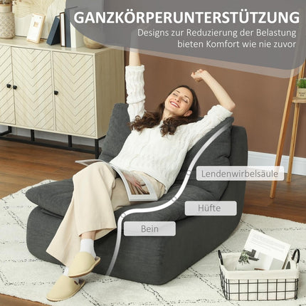 Gray floor chair - Ultra-High Density Foam, washable cover