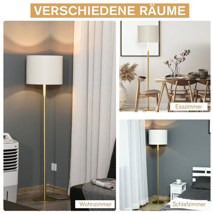 White metal floor lamp for living room, Ø40 x 160H Cm