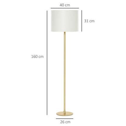 White metal floor lamp for living room, Ø40 x 160H Cm