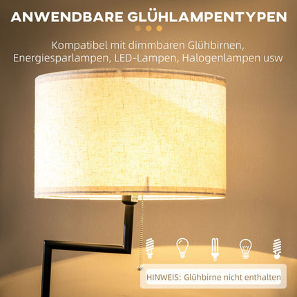 Floor lamp with shelf & USB port, steel, cream, 40W