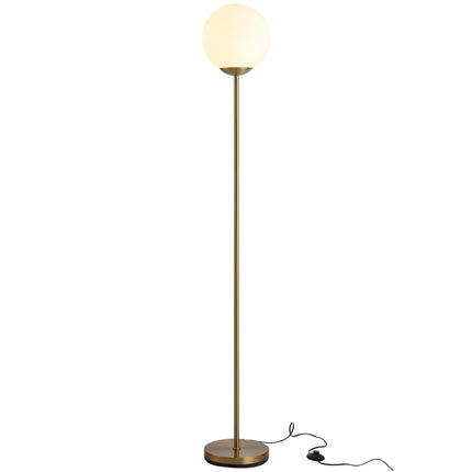 Gold metal floor lamp with glass - 25x25x171cm