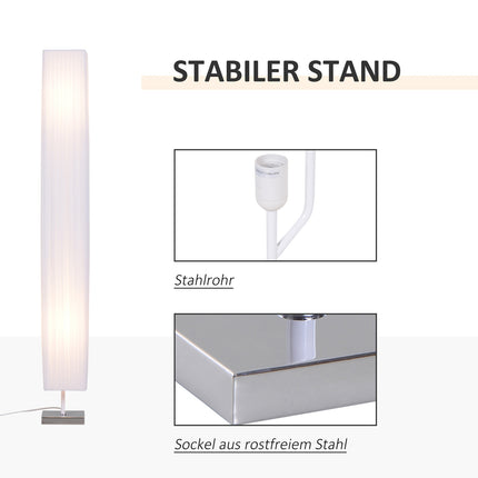Modern floor lamp, white stainless steel, E27 socket
