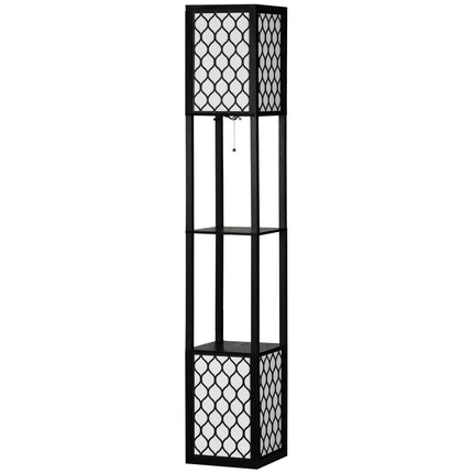 Floor lamp with shelf, double light, 40W zipper