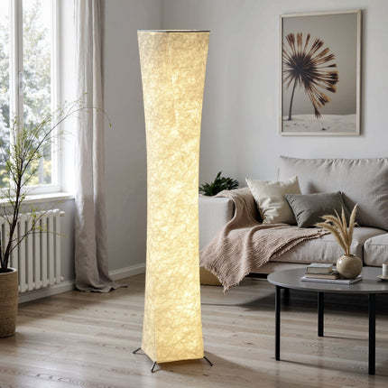 Floor Lamp with Paper Shade, Foot Switch, 3 Brightness Levels