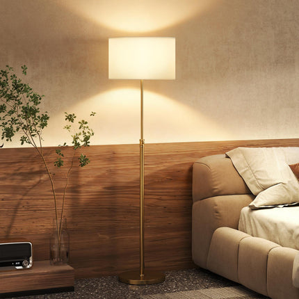 Floor Lamp with Remote, Adjustable Height, Fabric Shade