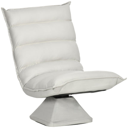 Adjustable floor chair with swivel backrest - light grey