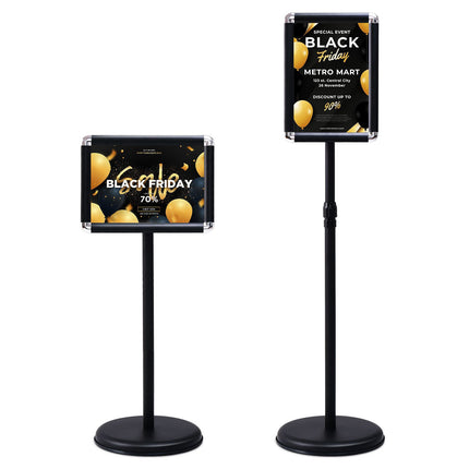 Floor Standing A4 Poster Stand, 360 Rotating, 83-130cm