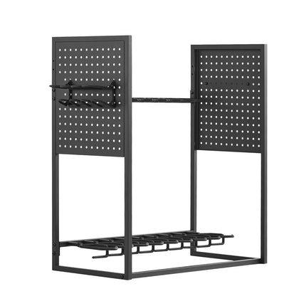 Floor Standing Gun Rack, Steel, Holds 9 Rifles 4 Pistols