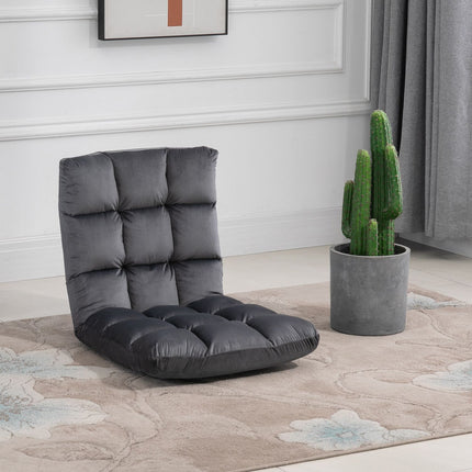 Adjustable 3-in-1 floor chair, foldable, gray, foam cushion