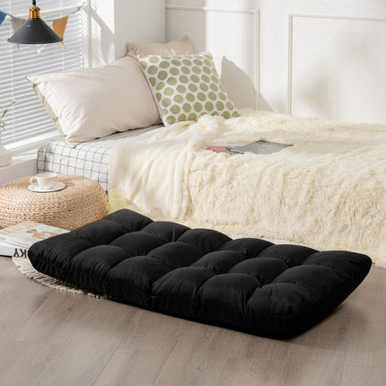 Floor chair adjustable floor chair upholstered floor cushion with backrest raven black