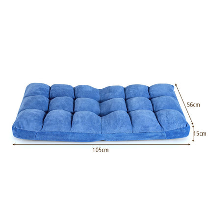 Floor chair adjustable floor chair with backrest floor cushion 105 x 56 x 15 cm blue