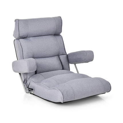 Floor chair folding bond sofa with adjustable backrest 80 x 72 x 75 cm gray