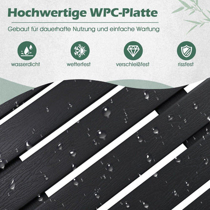 Floor element for solar shower WPC floor plate for garden shower 100 x 60 x 2.5 cm black